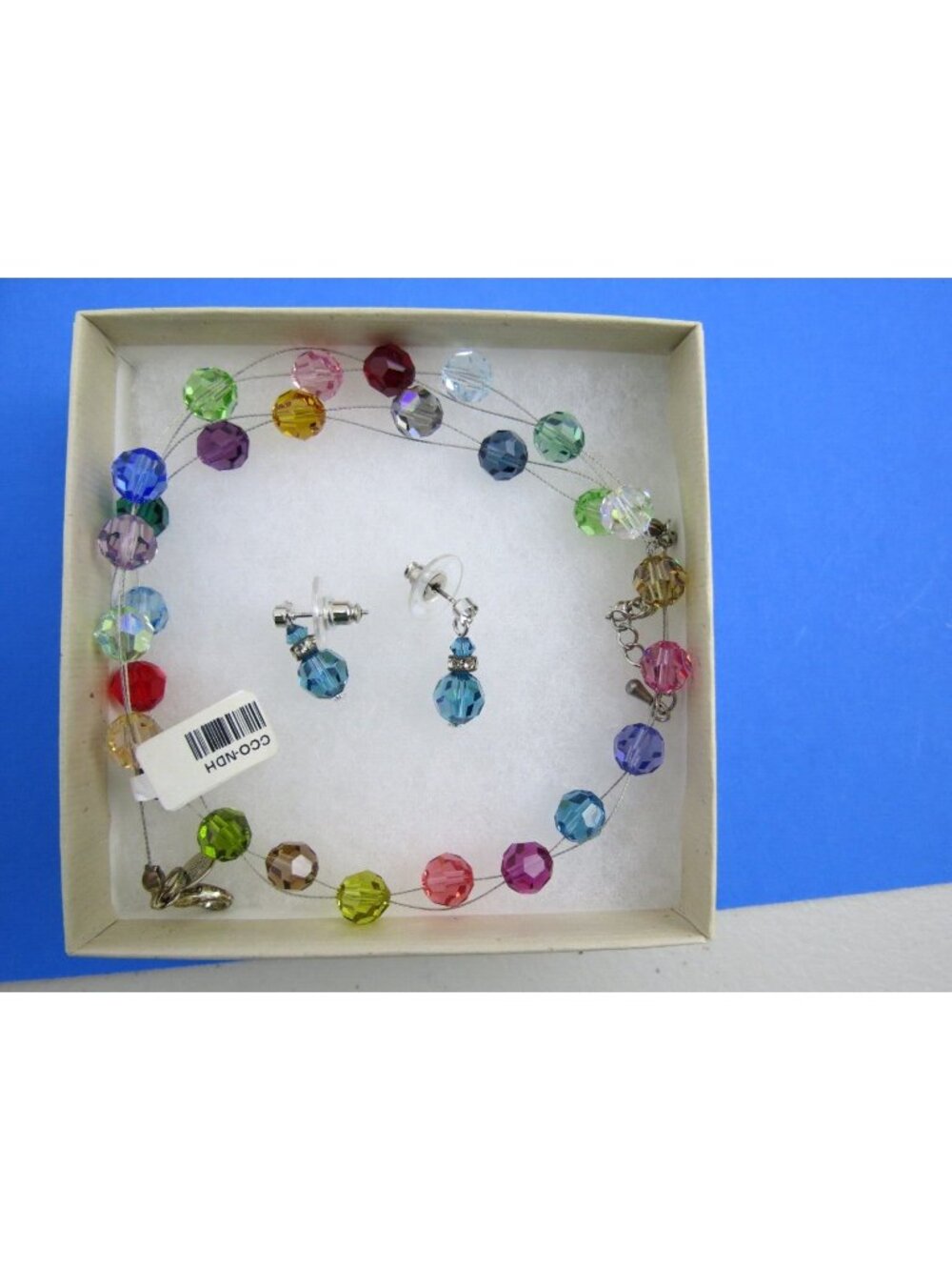 CandiceC Rainbow Bead Necklace and Earrings Set